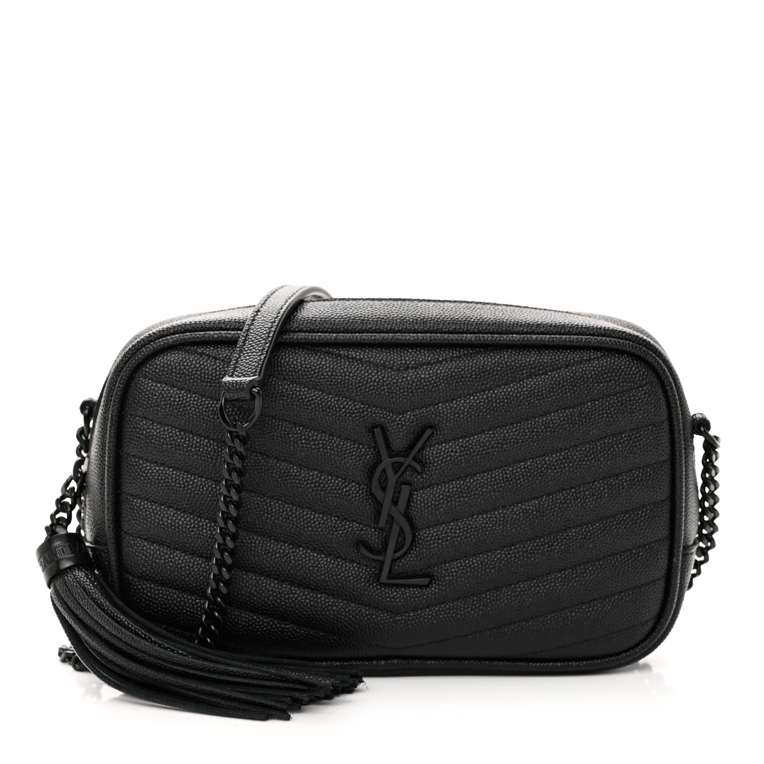 Grain De Poudre Matelasse Monochrome Monogram Mini Lou Camera Bag Black