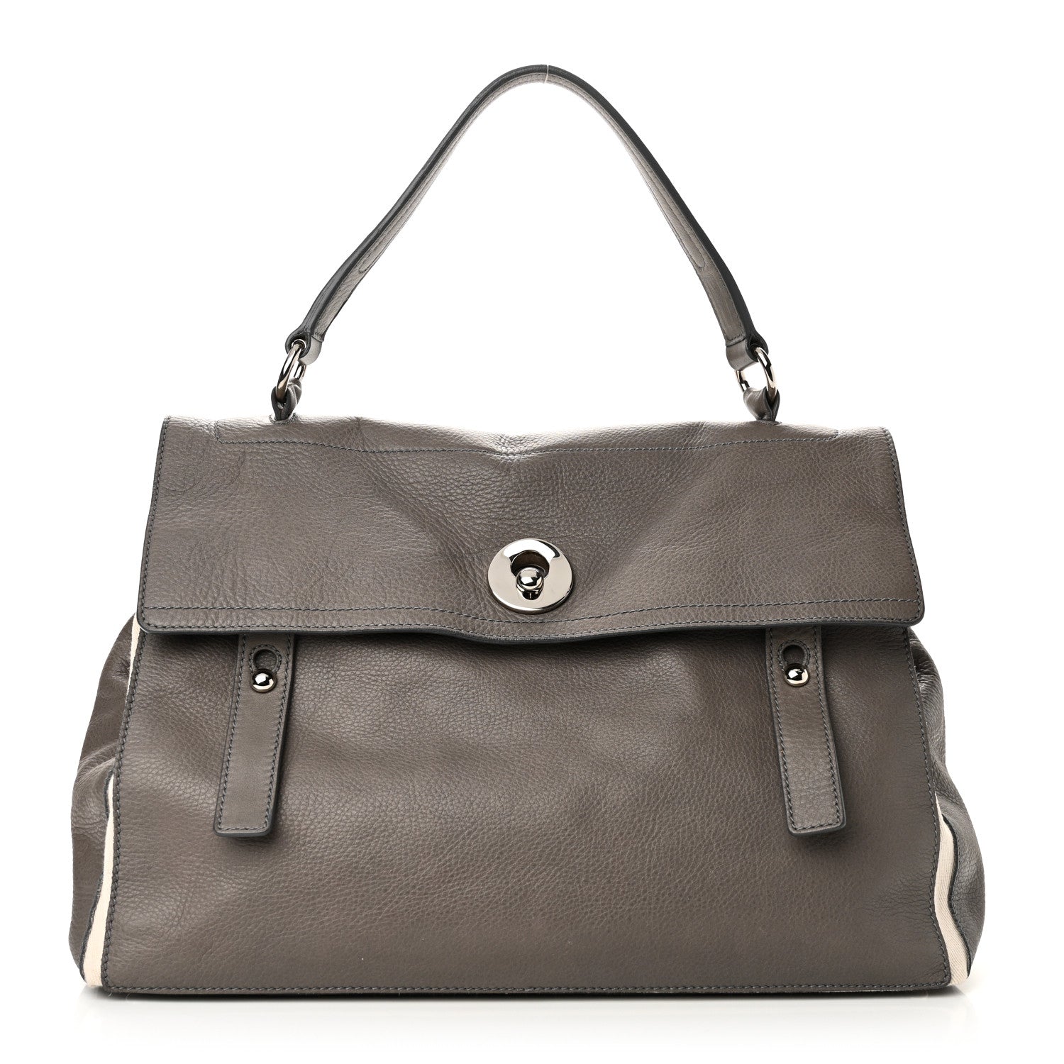 Calfskin Canvas Large Muse Two Grey