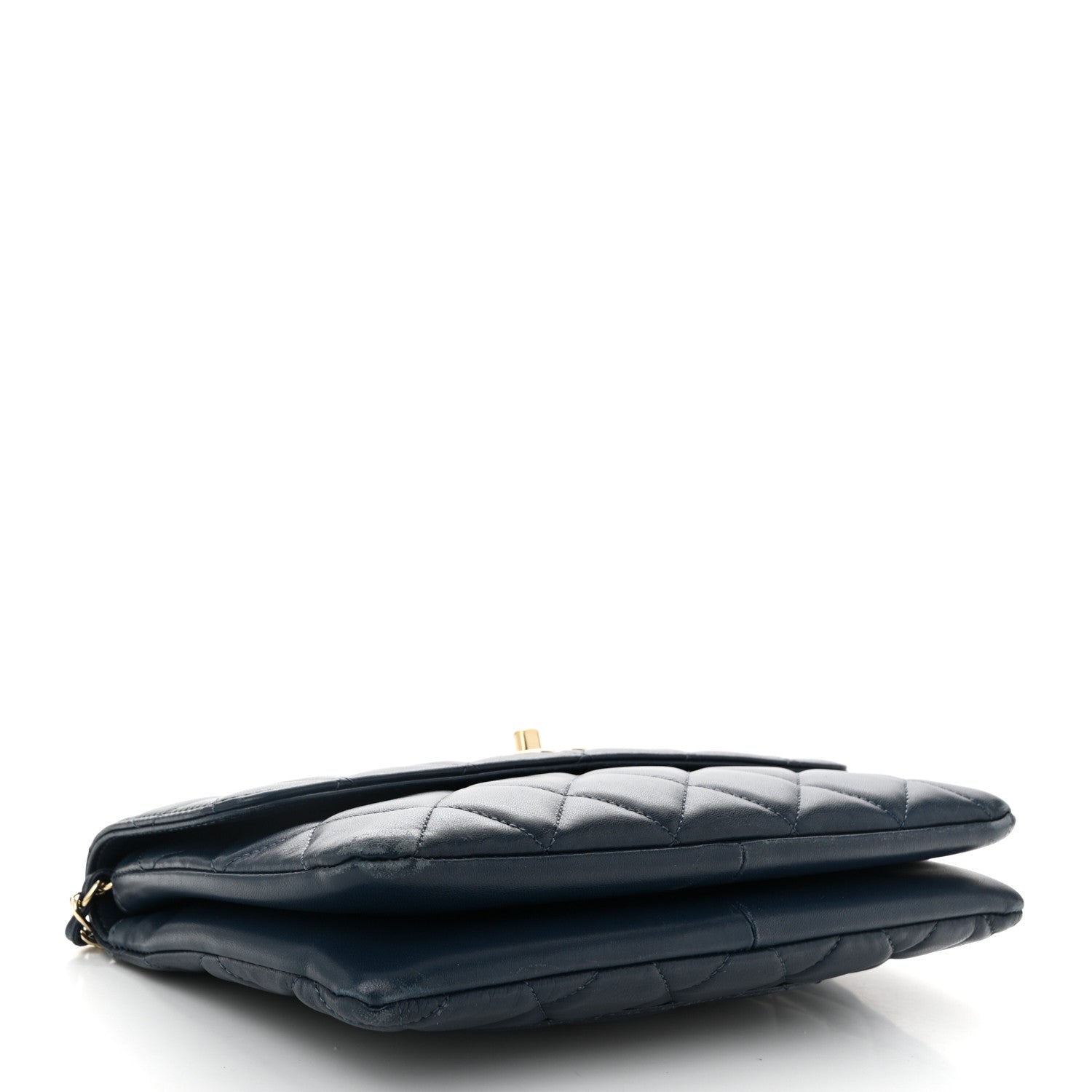 Lambskin Quilted Medium Trendy CC Flap Navy Blue