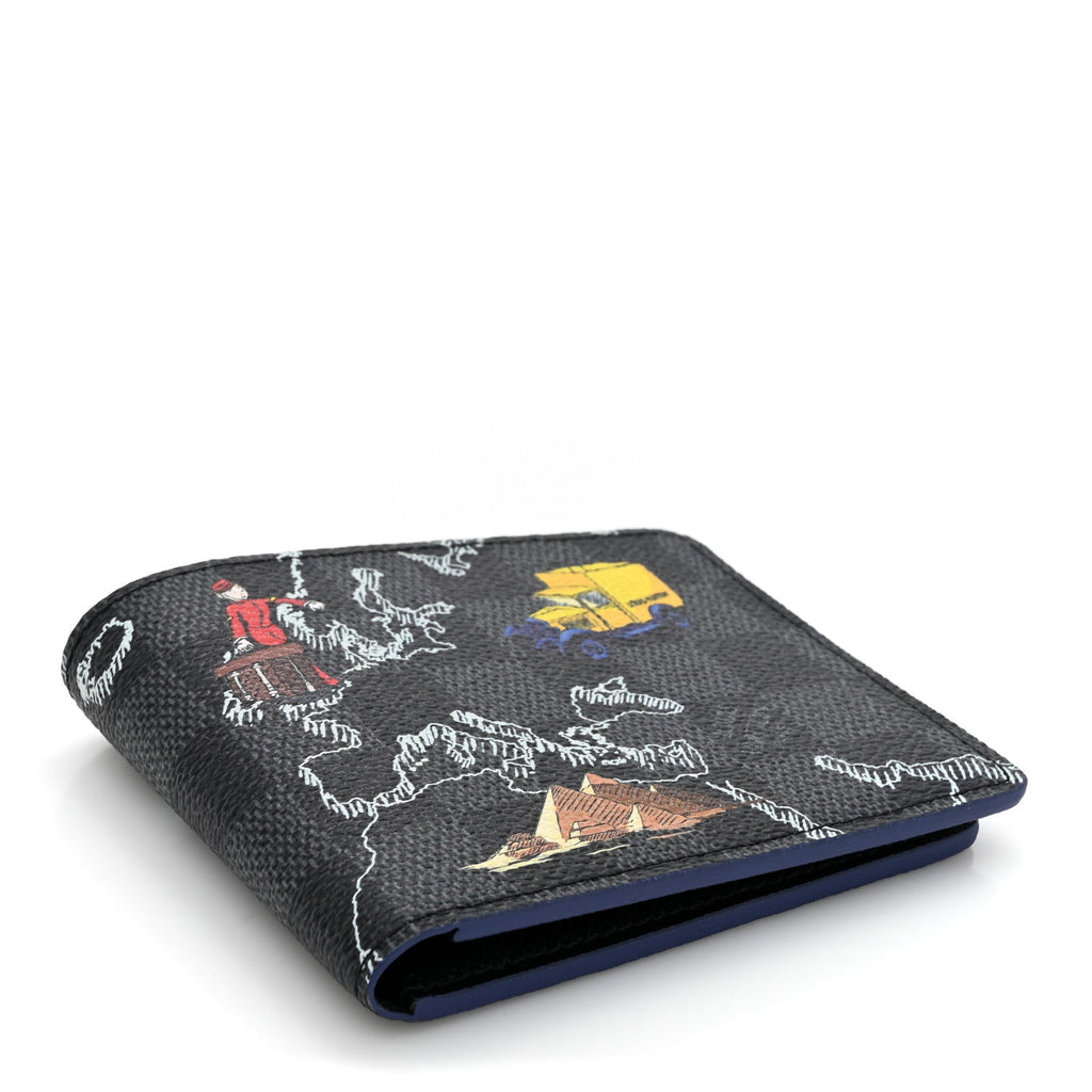 Damier Graphite World Map Slender Wallet