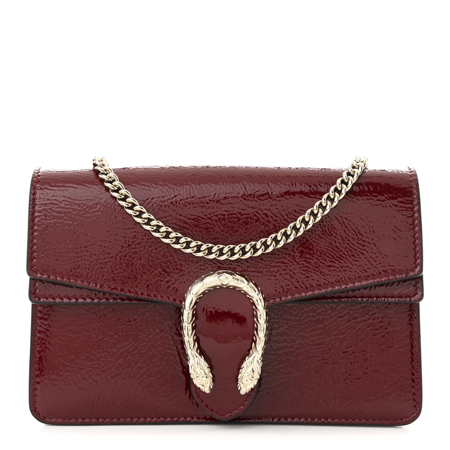 Crinkled Patent Mini Dionysus Shoulder Bag Rosso Ancora Red