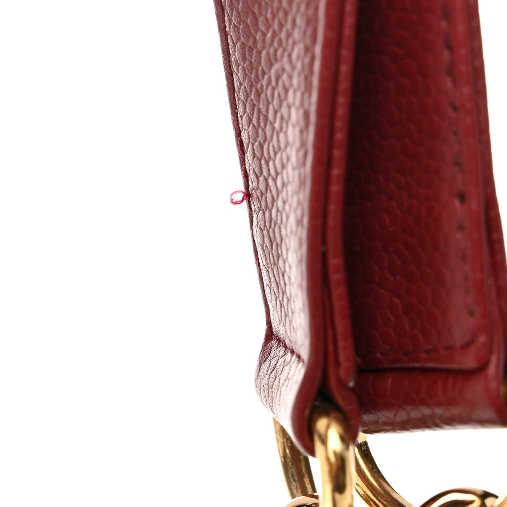 Caviar Quilted Petit Shopping Tote PST Red