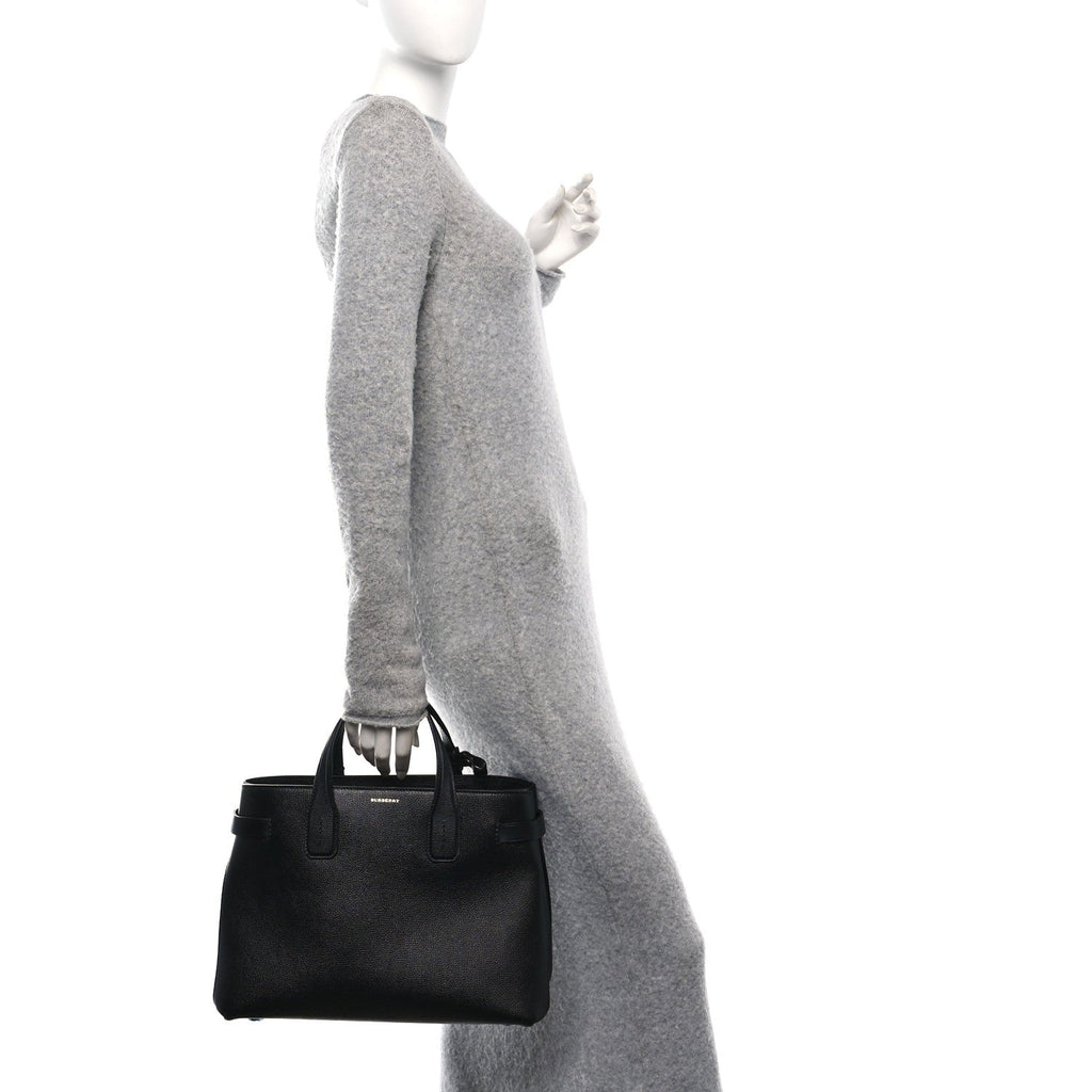 Derby Calfskin Medium Banner Tote Black