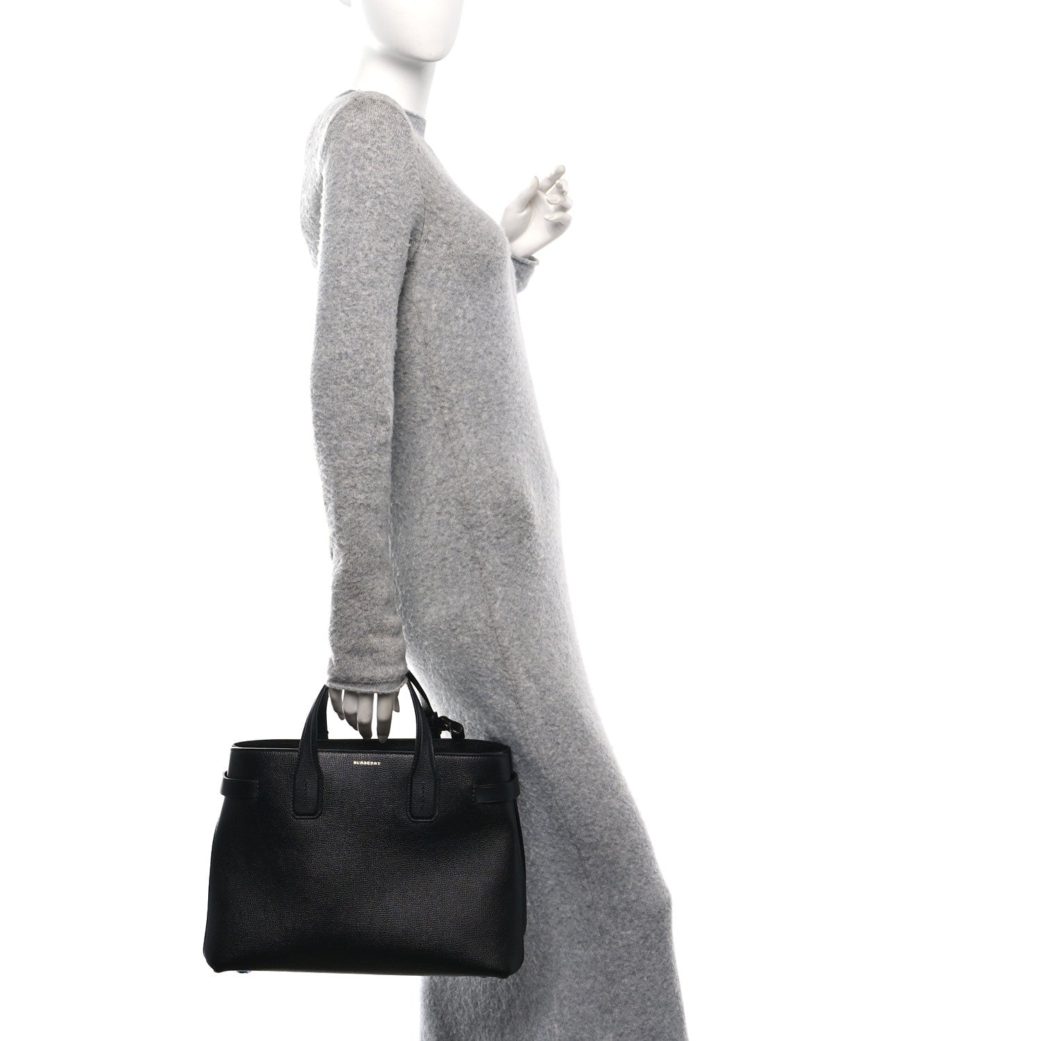 Derby Calfskin Medium Banner Tote Black