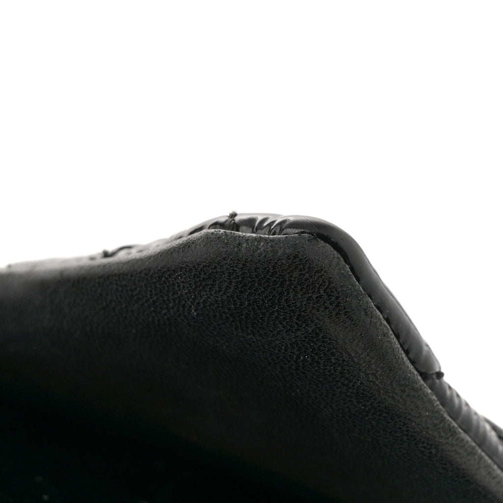 Patent Quilted Jumbo Single Flap Black