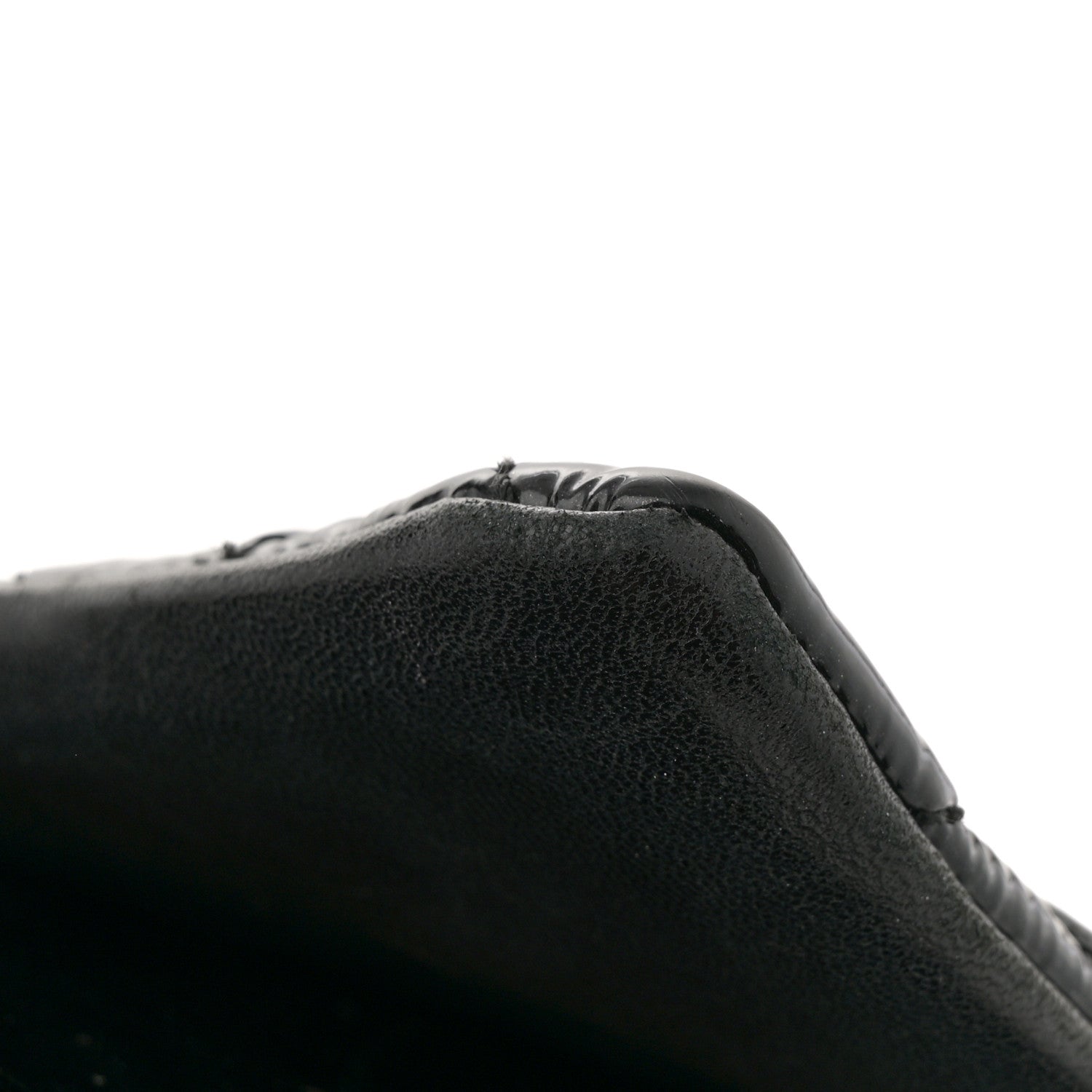 Patent Quilted Jumbo Single Flap Black