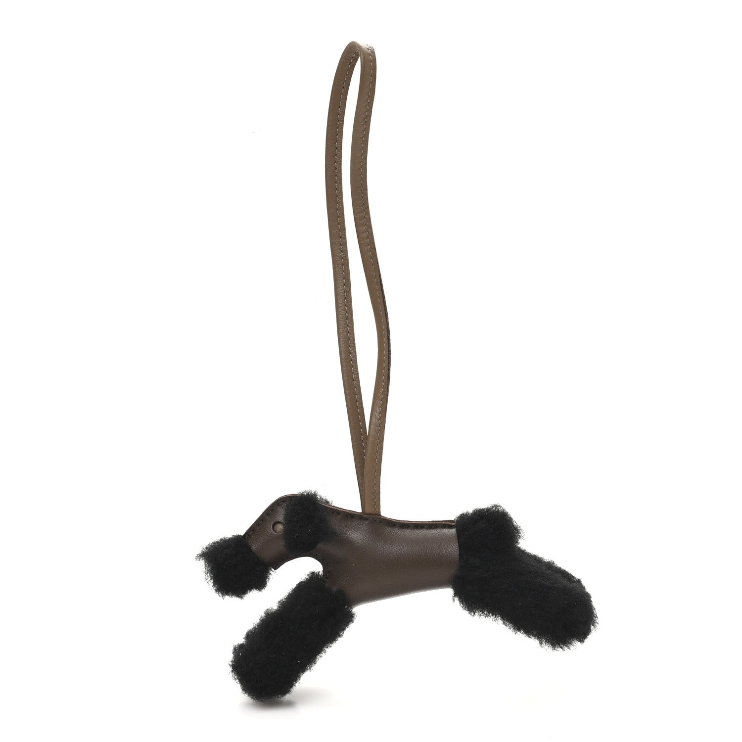 Milo Lambskin Shearling Budy Charm Black Chocolate Etoupe