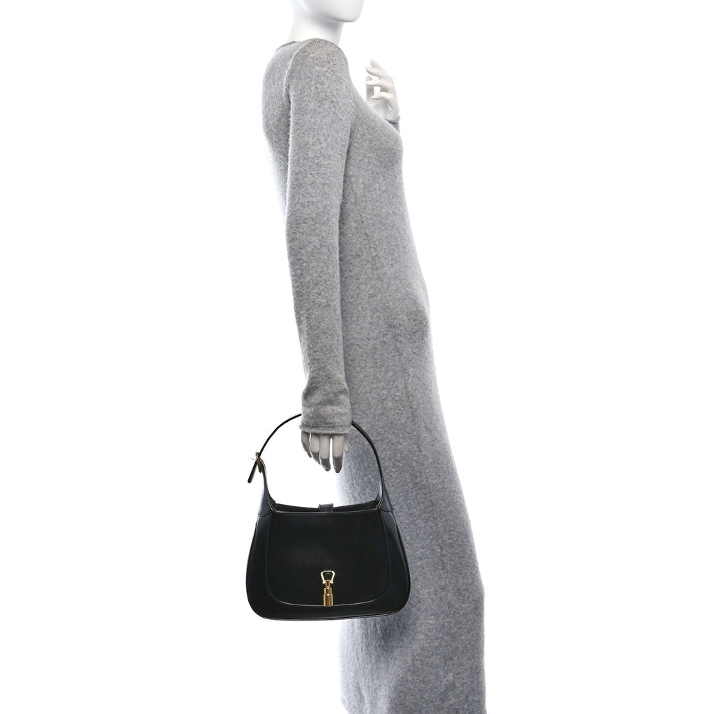 Boarded Dyana Lux Calfskin Small Jackie 1961 Hobo Black