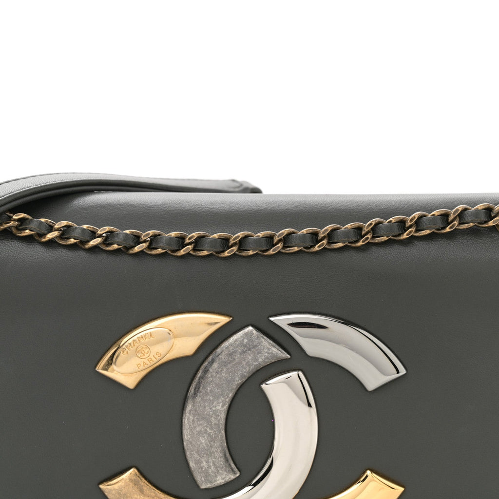 Lambskin CC Antico Flap Dark Khaki