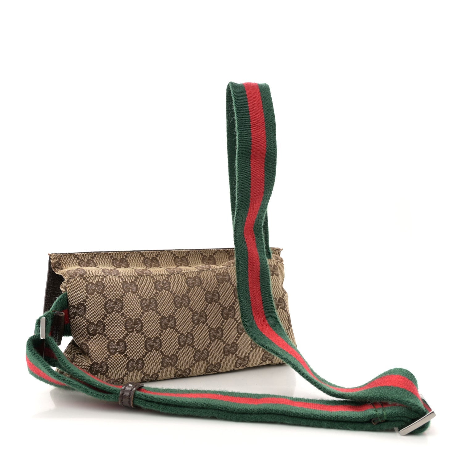 Monogram Web Belt Pouch Bag Brown