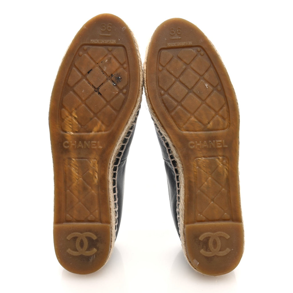 Lambskin CC Espadrilles 36 Black