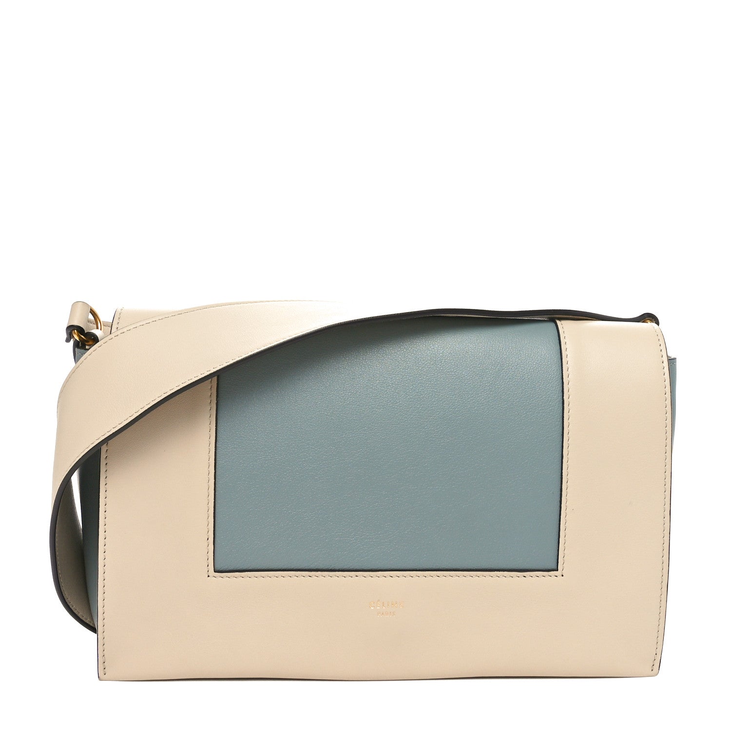 Shiny Smooth Calfskin Medium Frame Shoulder Bag Grege Storm