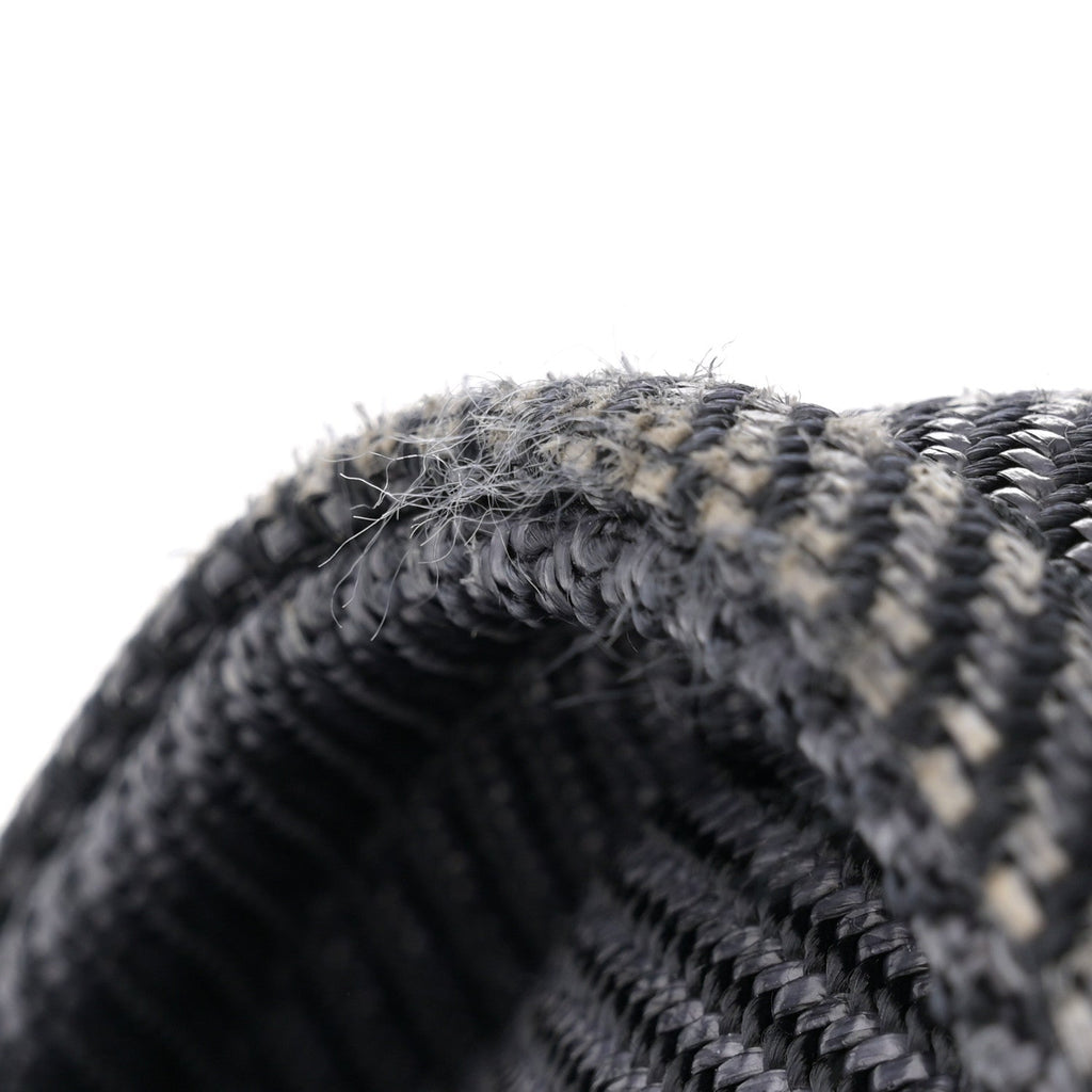 Mixed Fibers Calfskin Striped Medium Deauville Tote Black Black