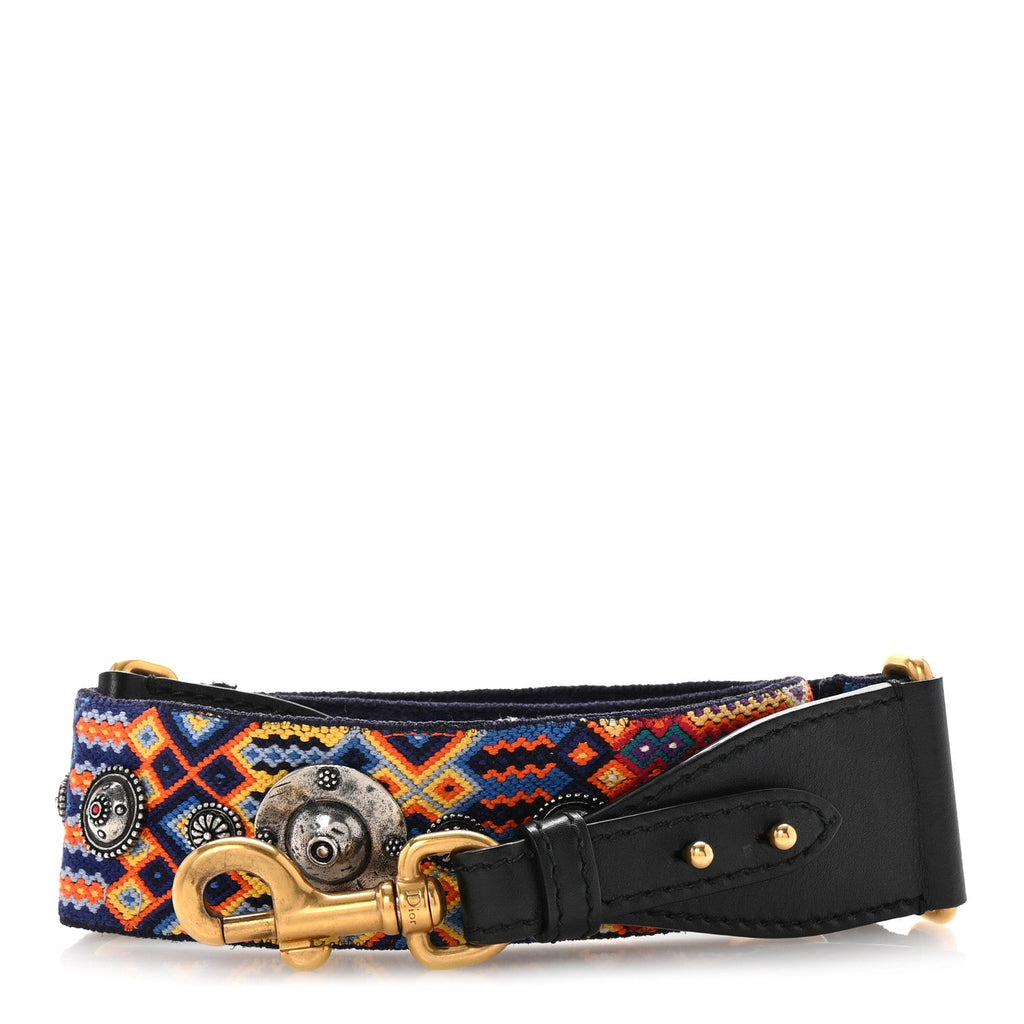 Canvas Embroidered Studded Mexico Shoulder Strap Multicolor