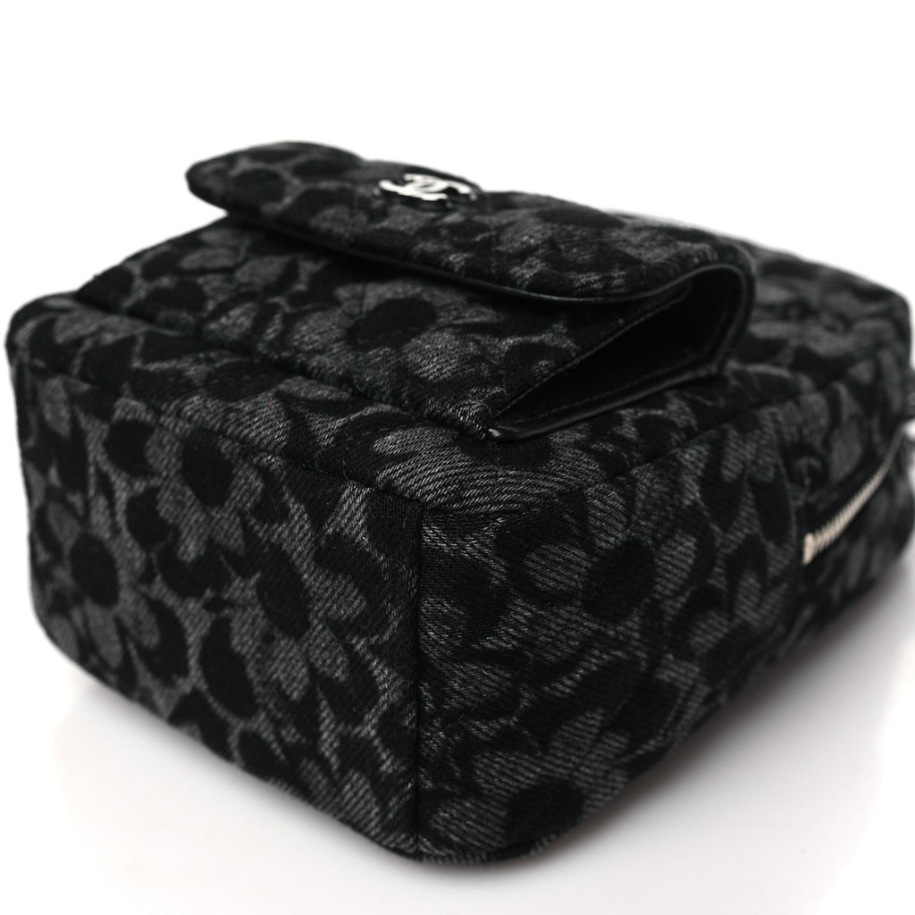 Denim Quilted Flower CC Mini Classic Backpack Black