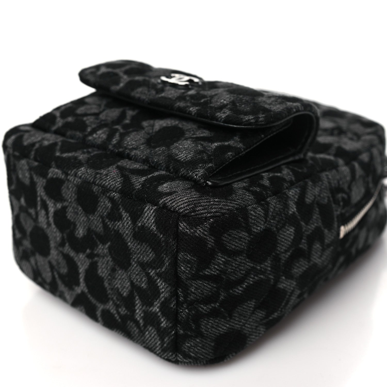 Denim Quilted Flower CC Mini Classic Backpack Black