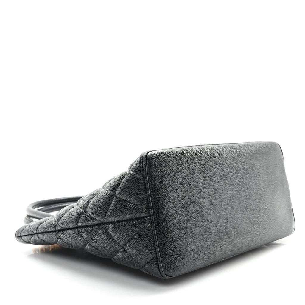Caviar Quilted Medallion Tote Black