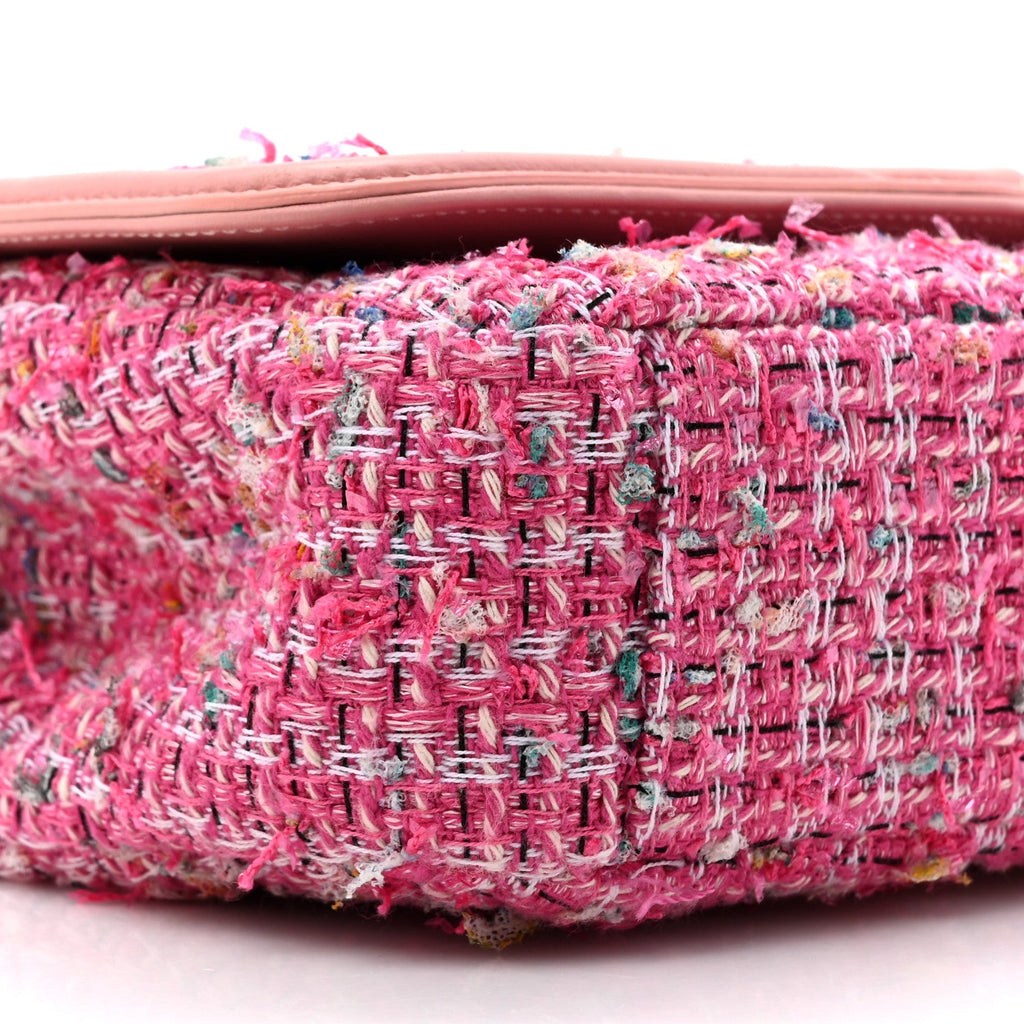 Tweed Lambskin Quilted Small CC Filigree Flap Pink