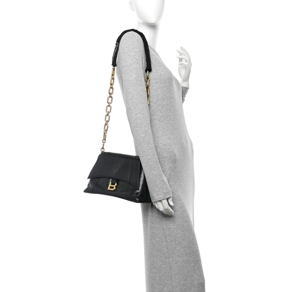 Paper Calfskin S Downtown Chain Shoulder Bag Black