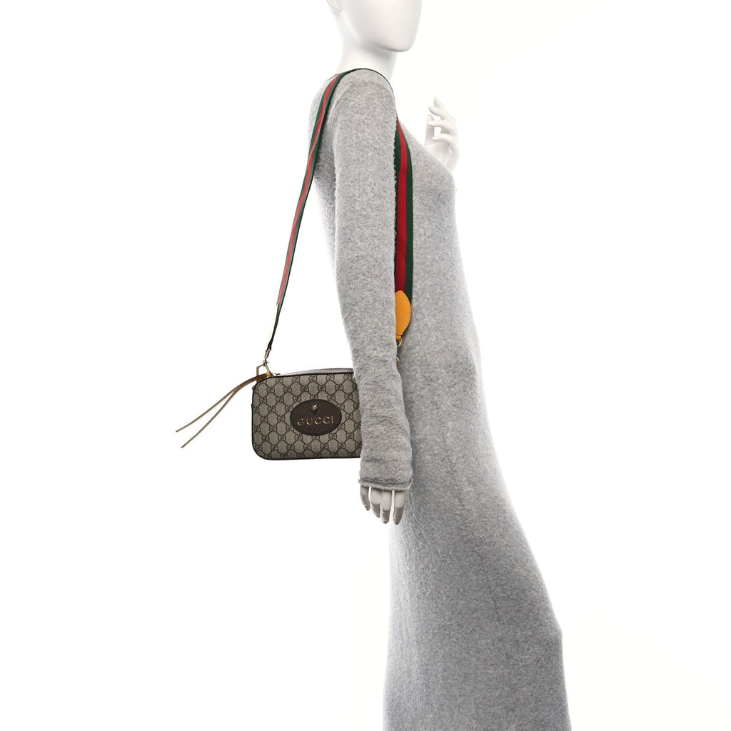 GG Supreme Monogram Web Neo Vintage Shoulder Bag Beige New Acero Crop