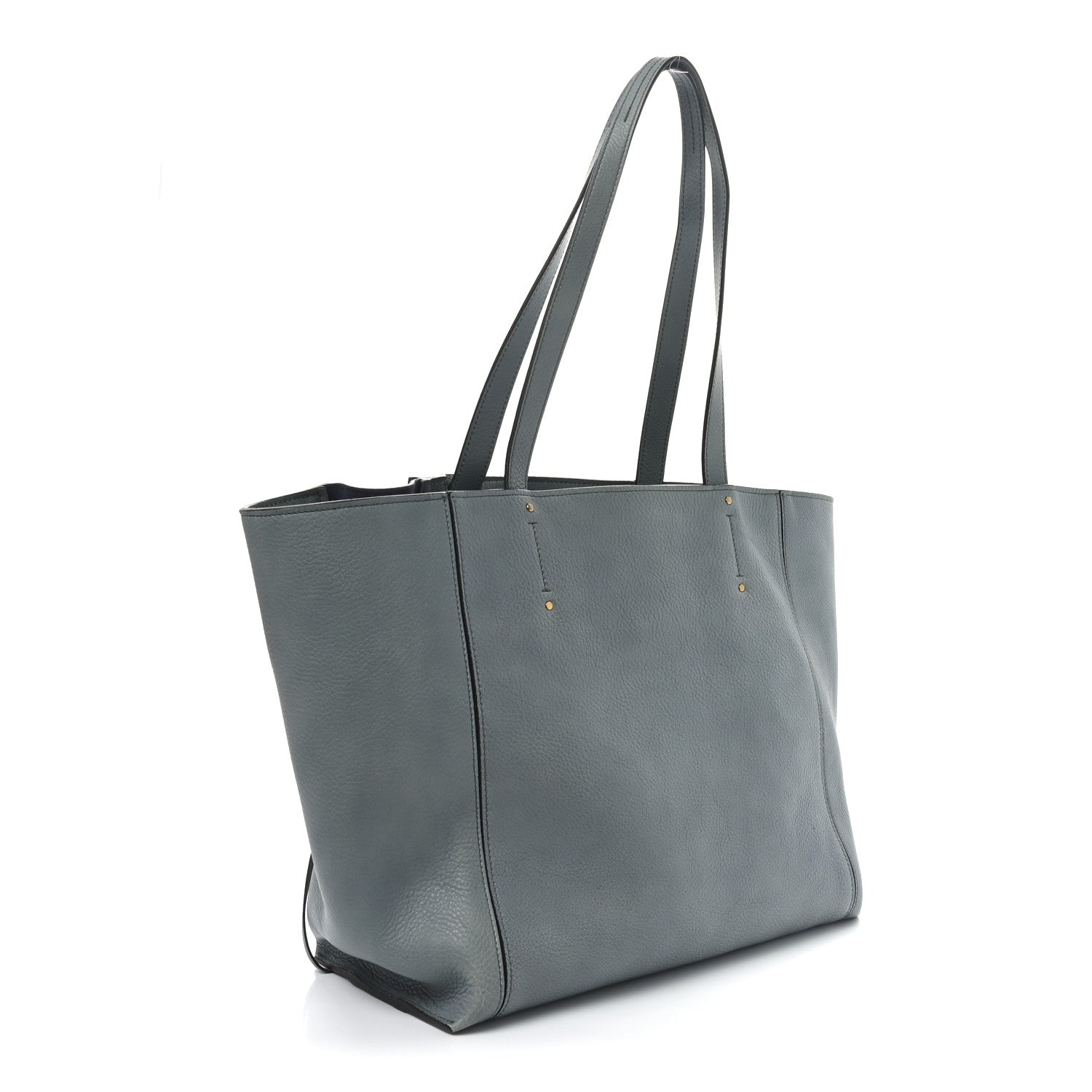 Smooth Calfskin Medium Milo Shopping Tote Cloudy Blue