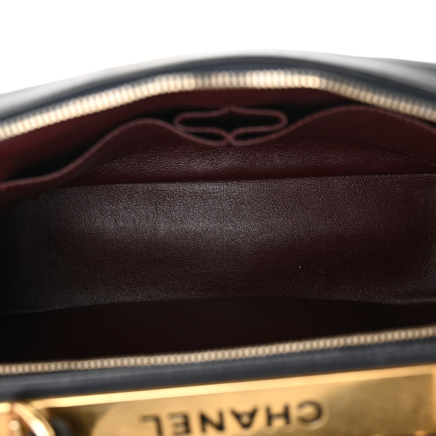 Lambskin Quilted Medium Trendy CC Bowling Bag Navy