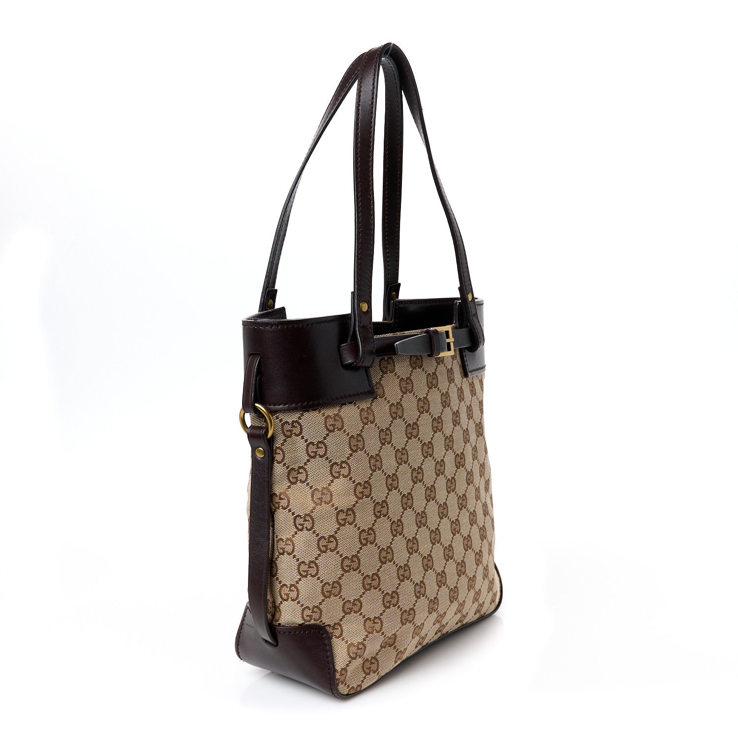 Monogram Small Bucket Tote Dark Brown
