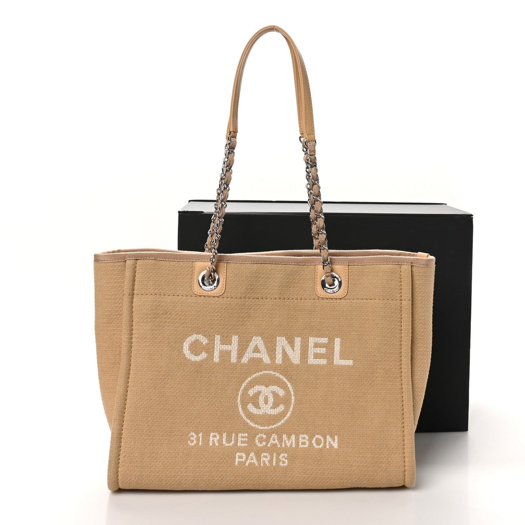 Mixed Fibers Small Deauville Tote Beige