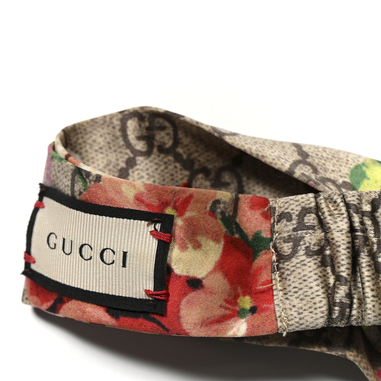 Silk Monogram Blooms Print Headband Antique Rose
