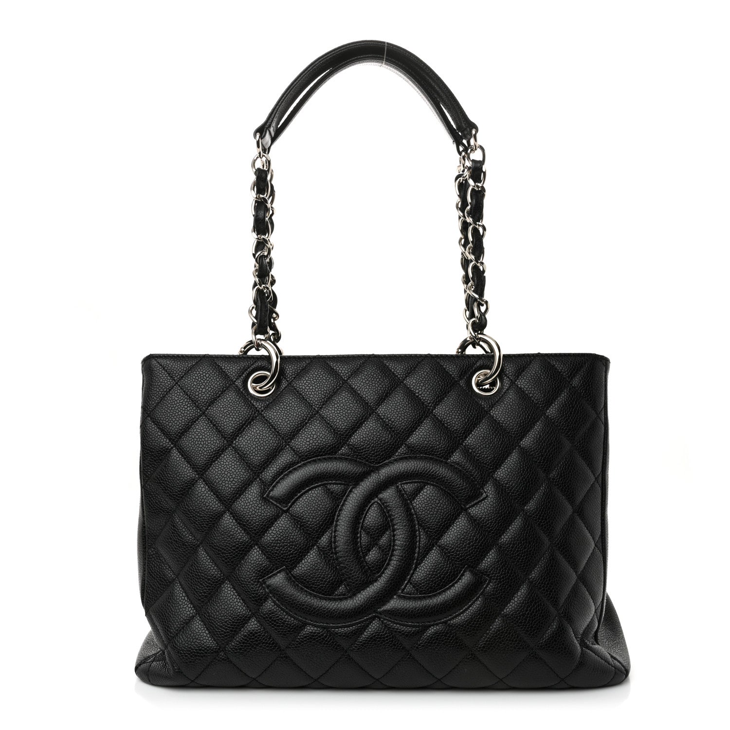 Caviar Quilted Grand Shopping Tote GST Black