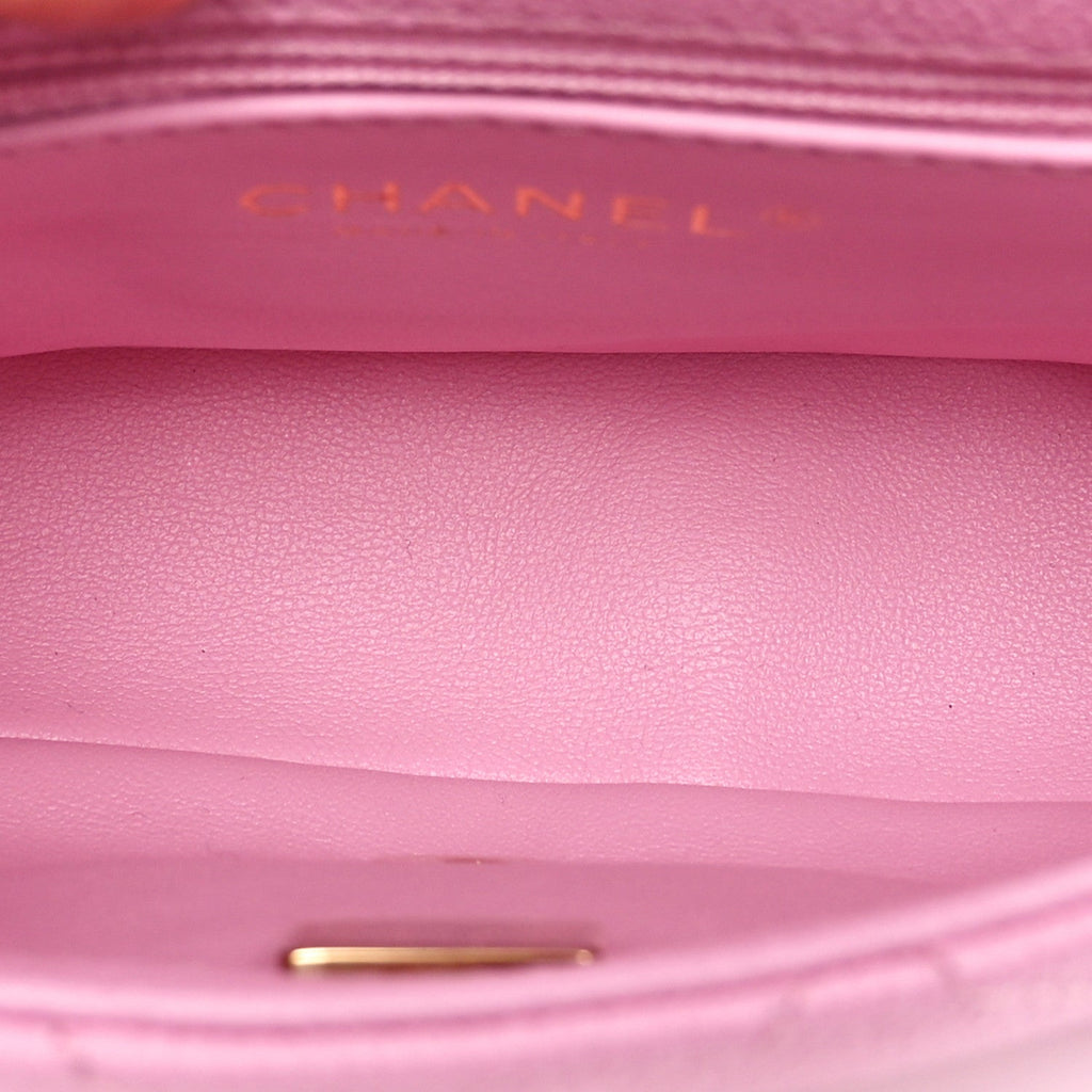 Caviar Quilted Mini Sweetheart Flap Lilac