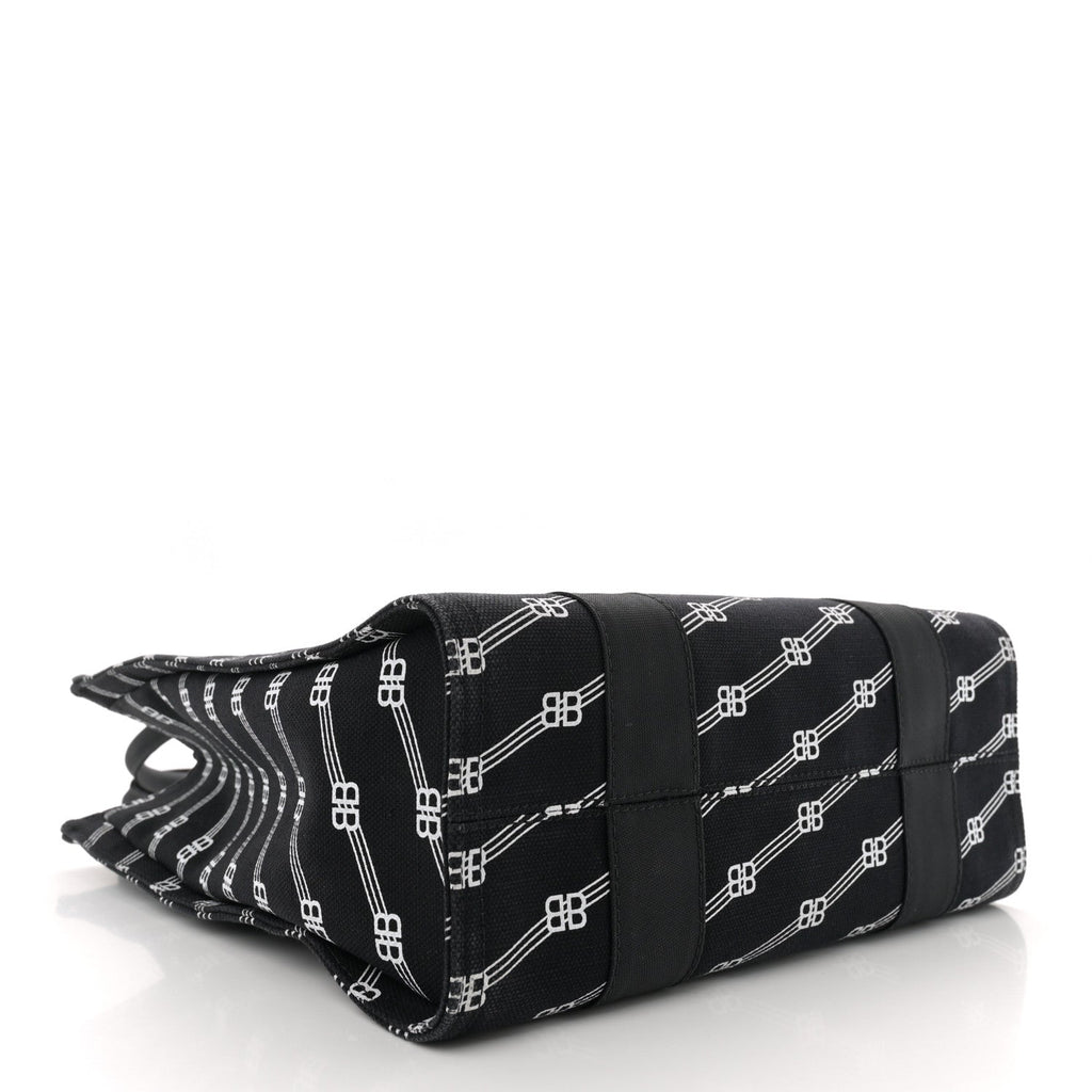 Canvas BB Monogram Sharp Tote Black