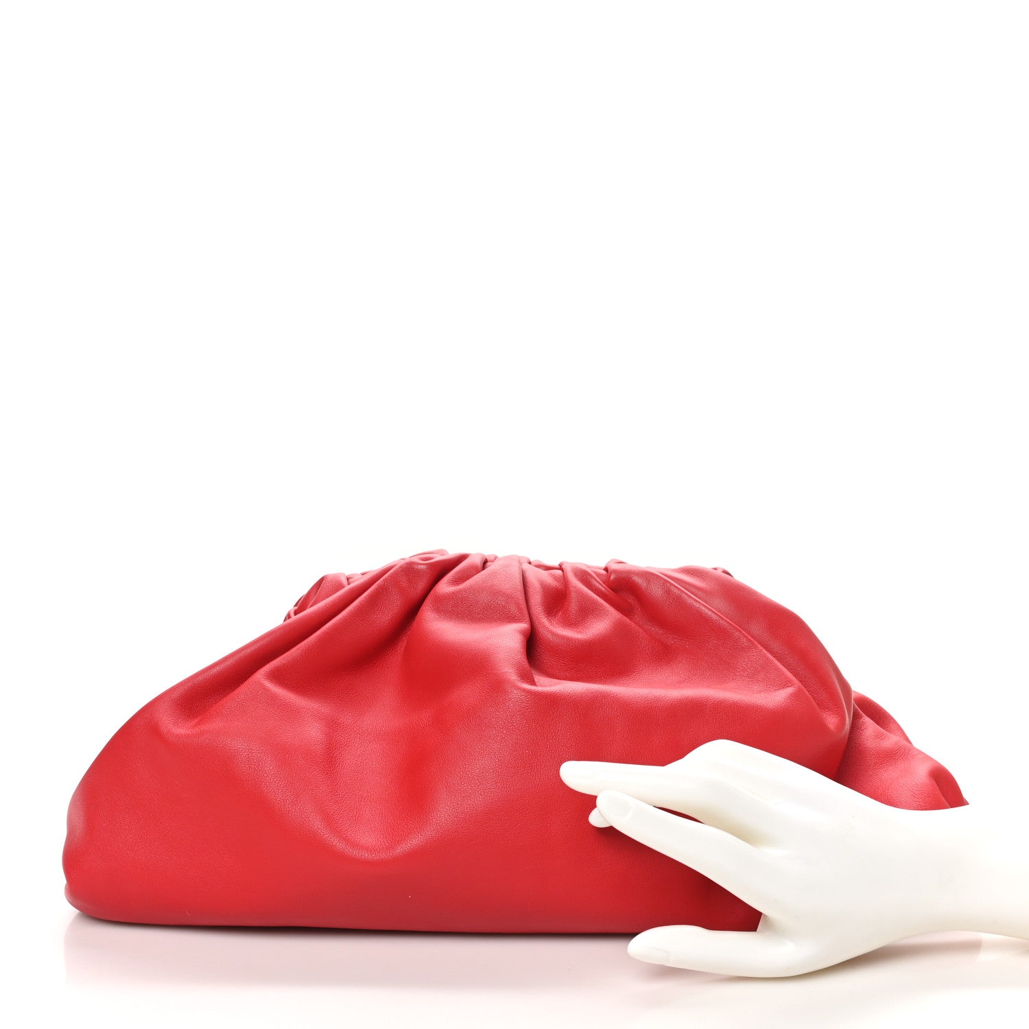 Smooth Butter Calf The Pouch Oversized Clutch Bright Red