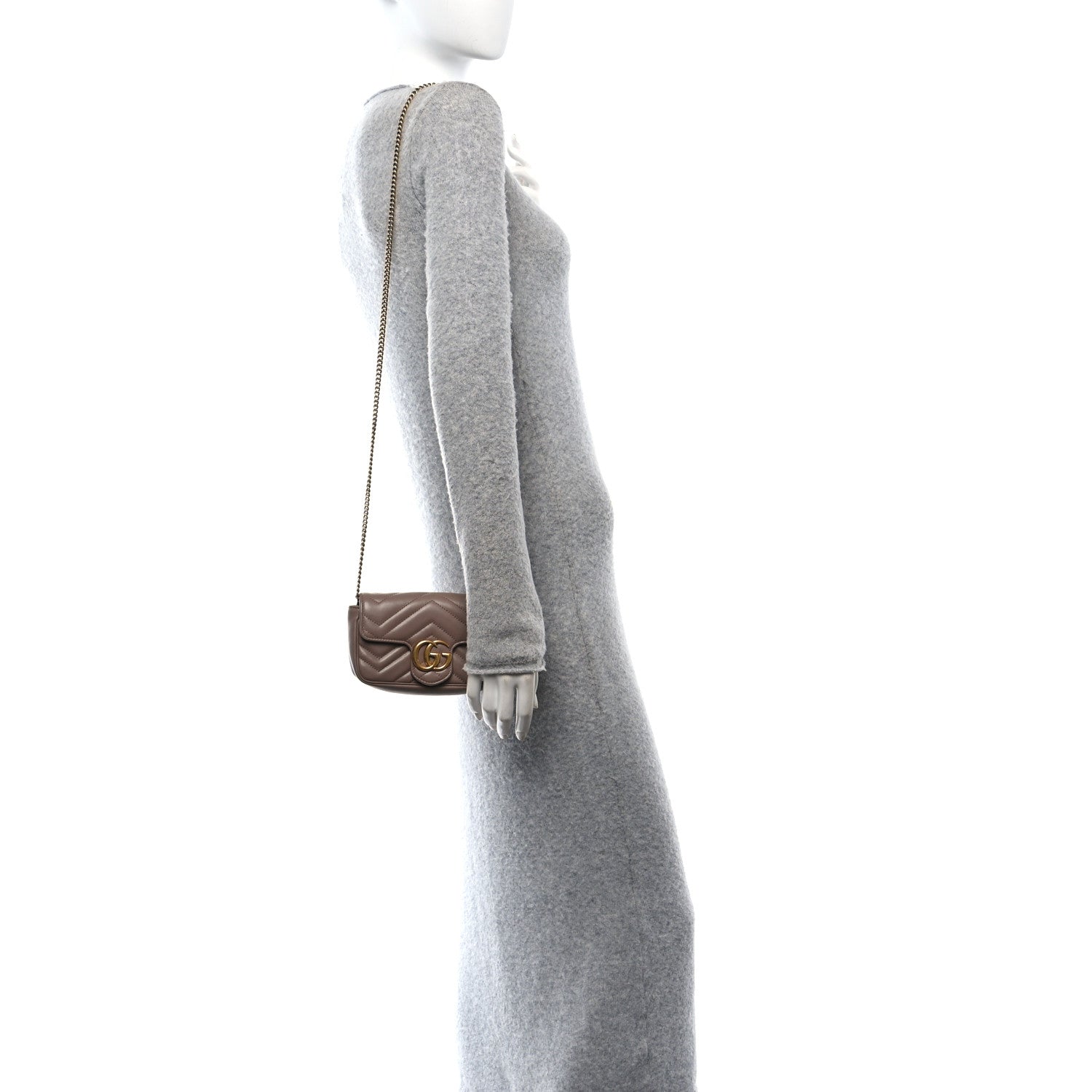Calfskin Matelasse Mini GG Marmont Shoulder Bag Porcelain Rose