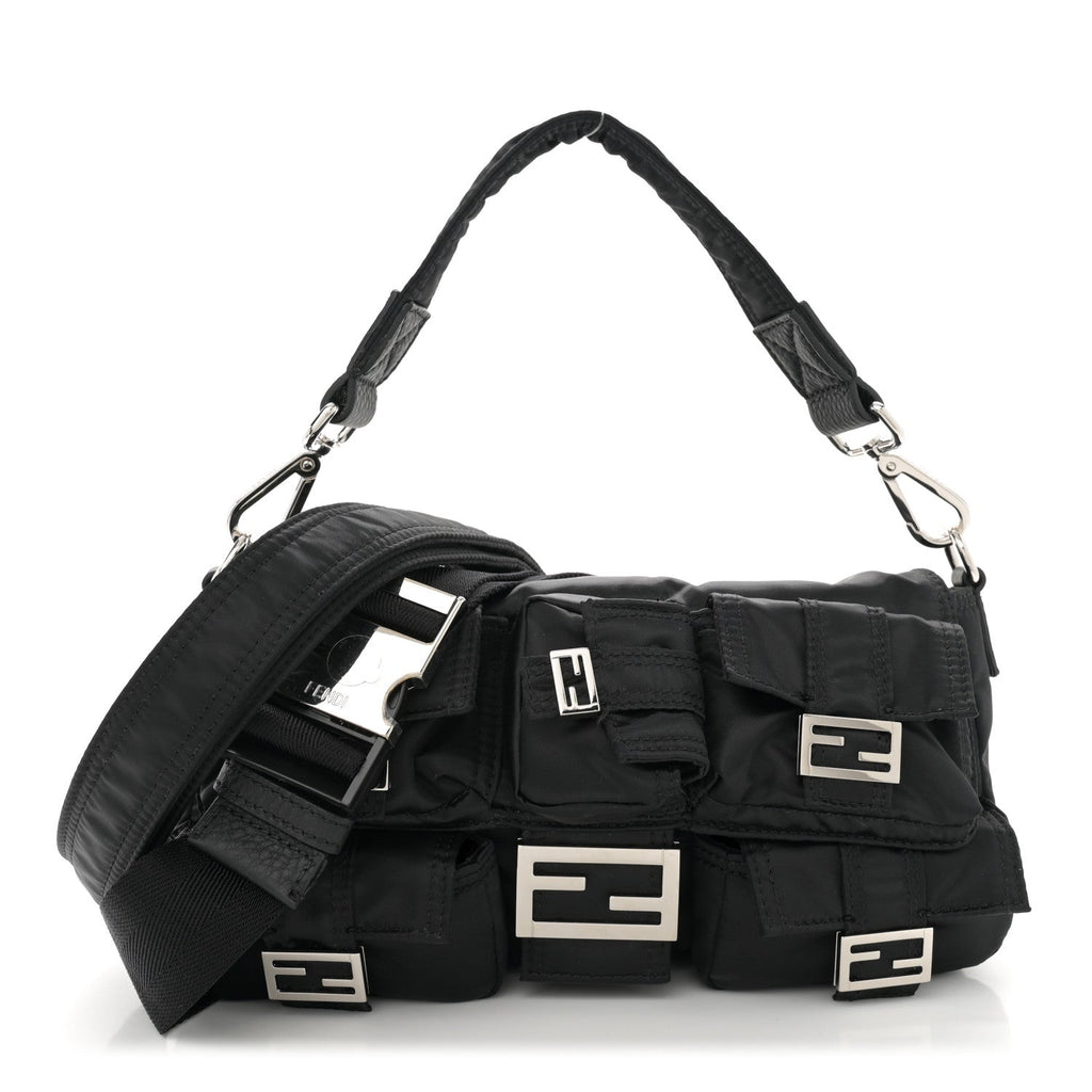 Econyl Cuoio Romano Multipocket Baguette Black