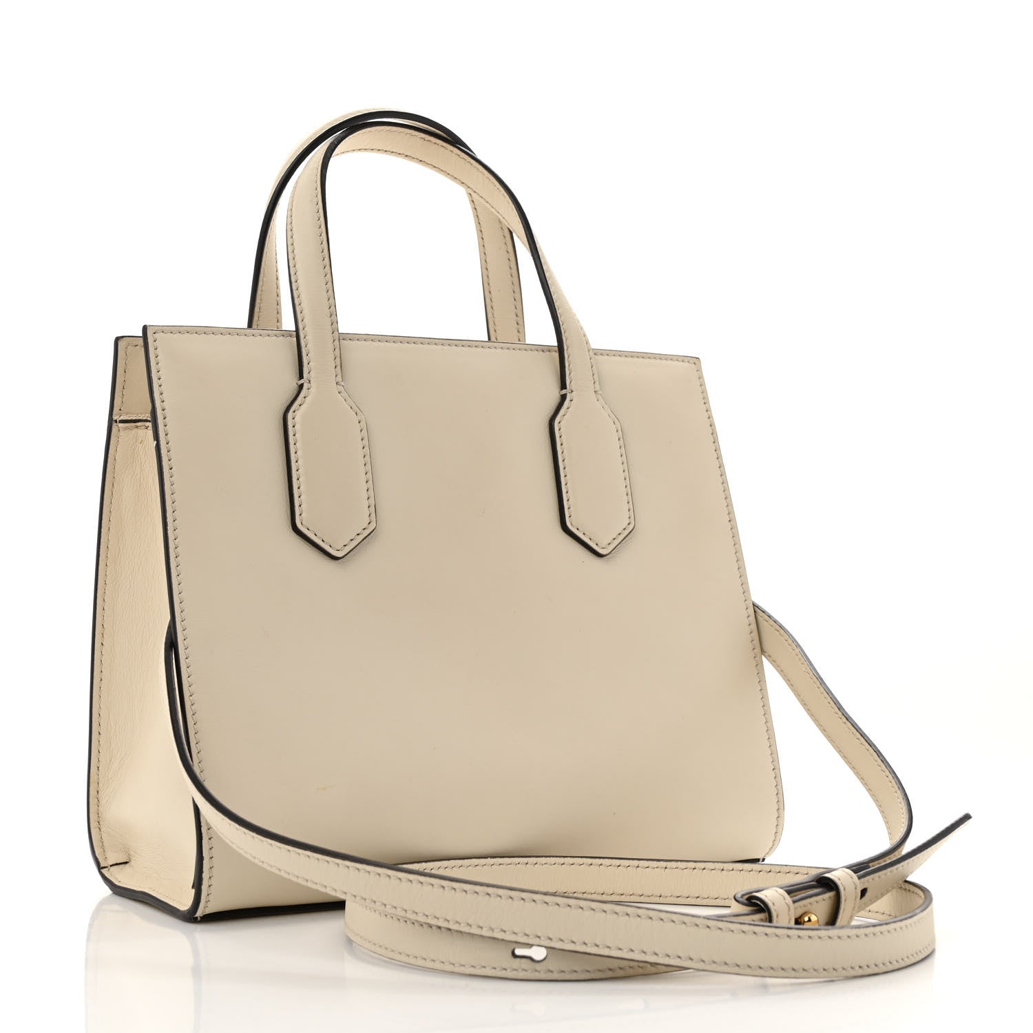 Calfskin Marmont Ribbon Top Handle Bag White