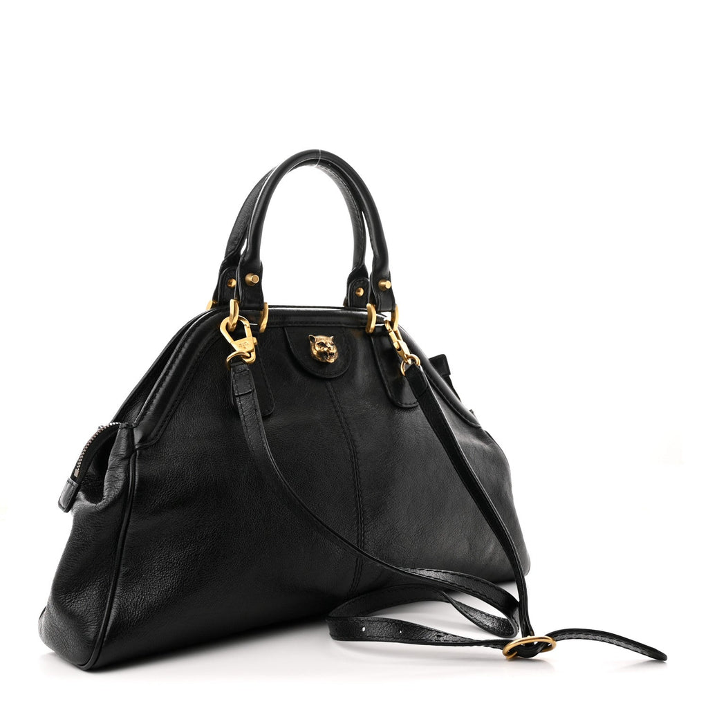 Calfskin Medium Re(Belle) Top Handle Bag Black