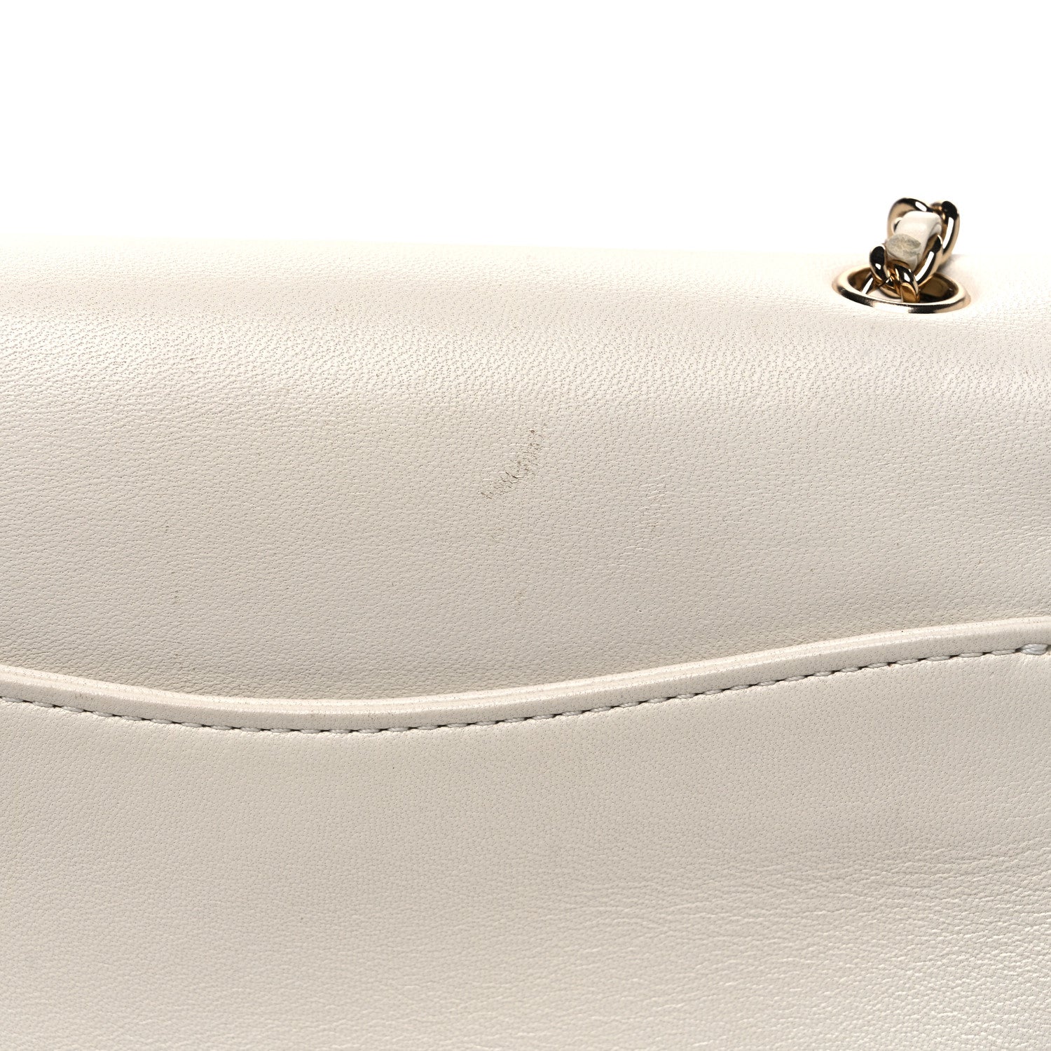 Lambskin CC Mania Flap Bag White