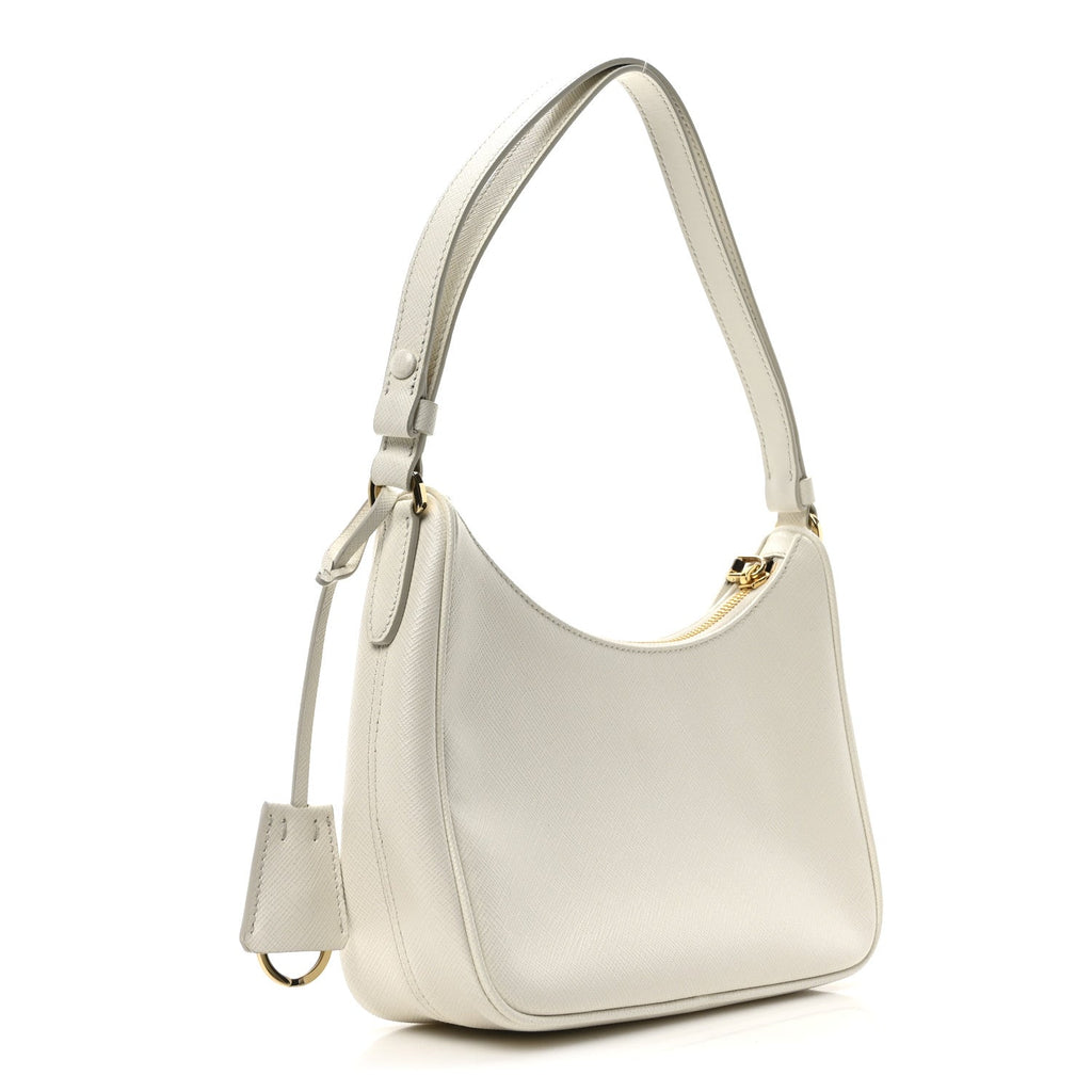 Saffiano Lux Mini Re-Edition Shoulder Bag White