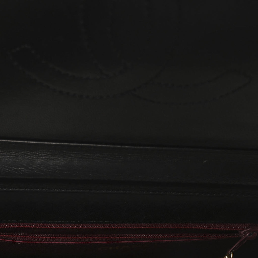 Lambskin Horizontal Quilted Small Single Flap Black