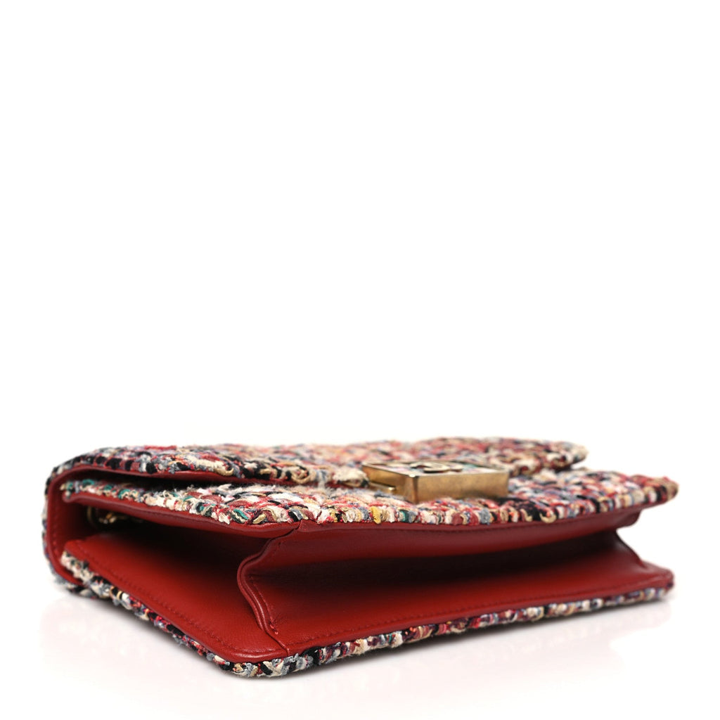 Tweed Quilted Flap Red Multicolor