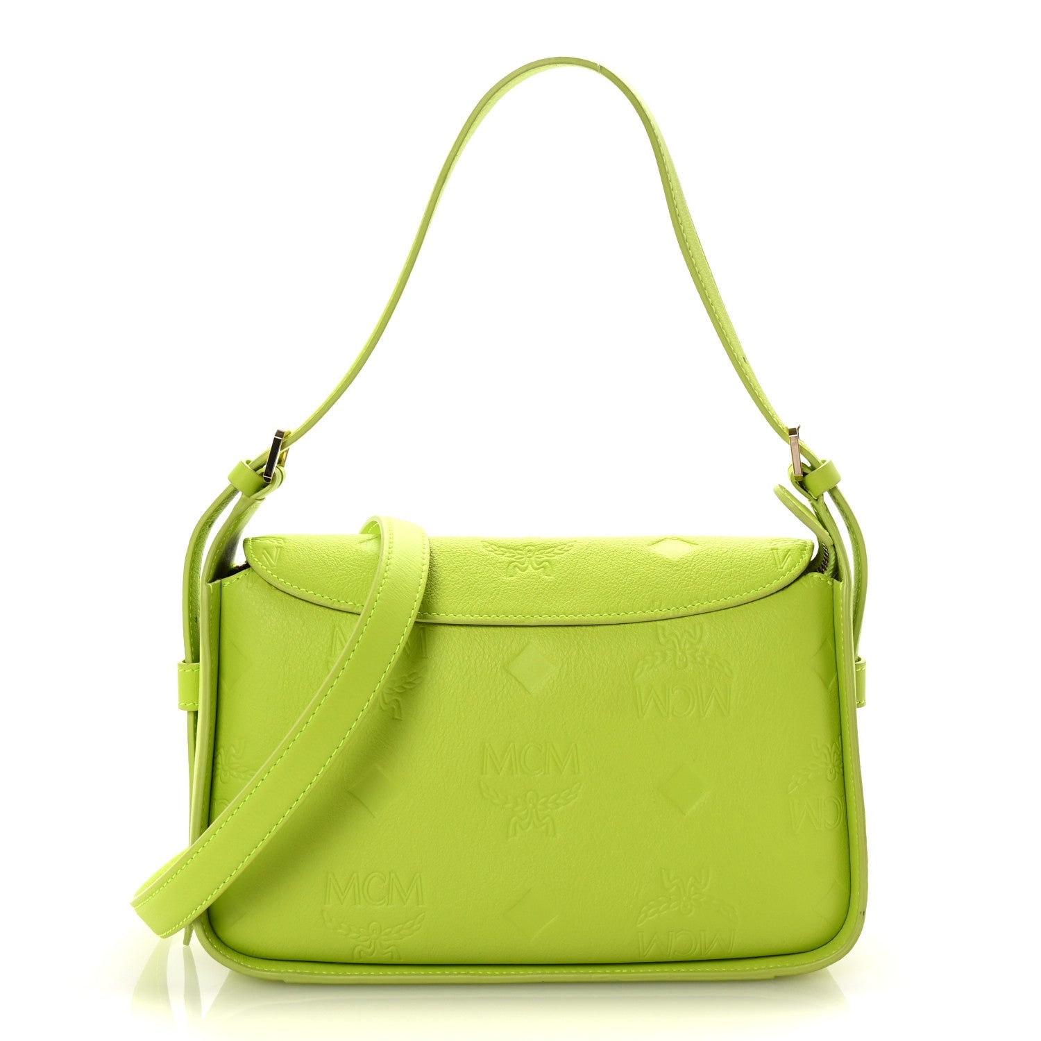 Calfskin Ottomar Small Aren Flap Hobo Acid Green