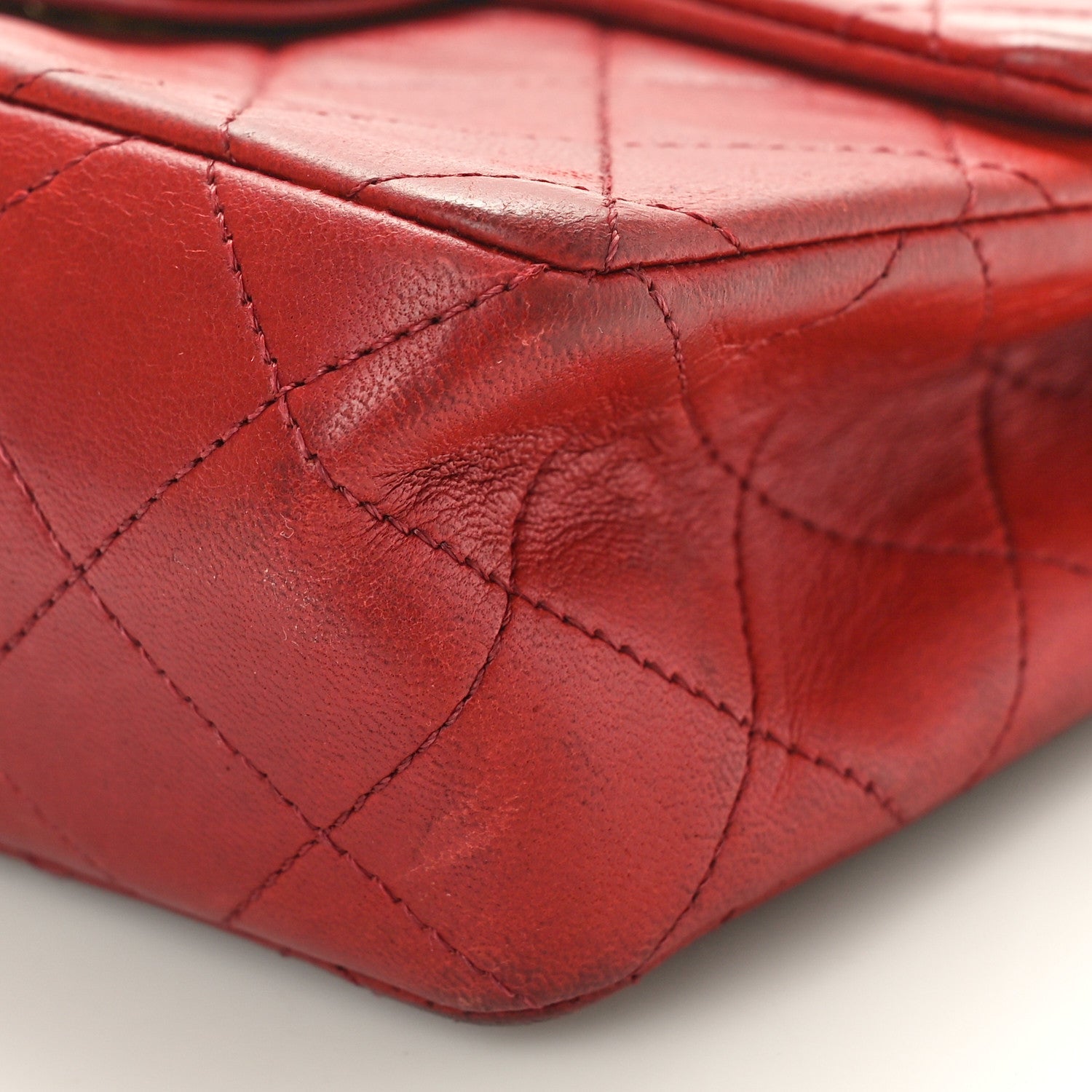 Lambskin Quilted Mini Square Flap Red