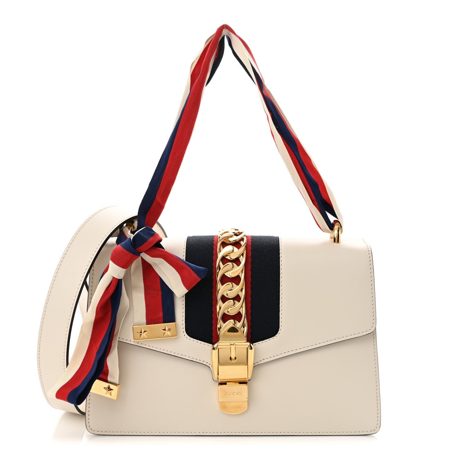 Calfskin Small Sylvie Shoulder Bag Off White
