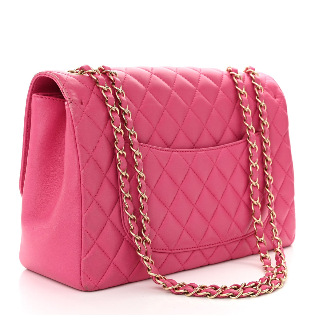 Lambskin Quilted Medium Mademoiselle Chic Flap Fuchsia