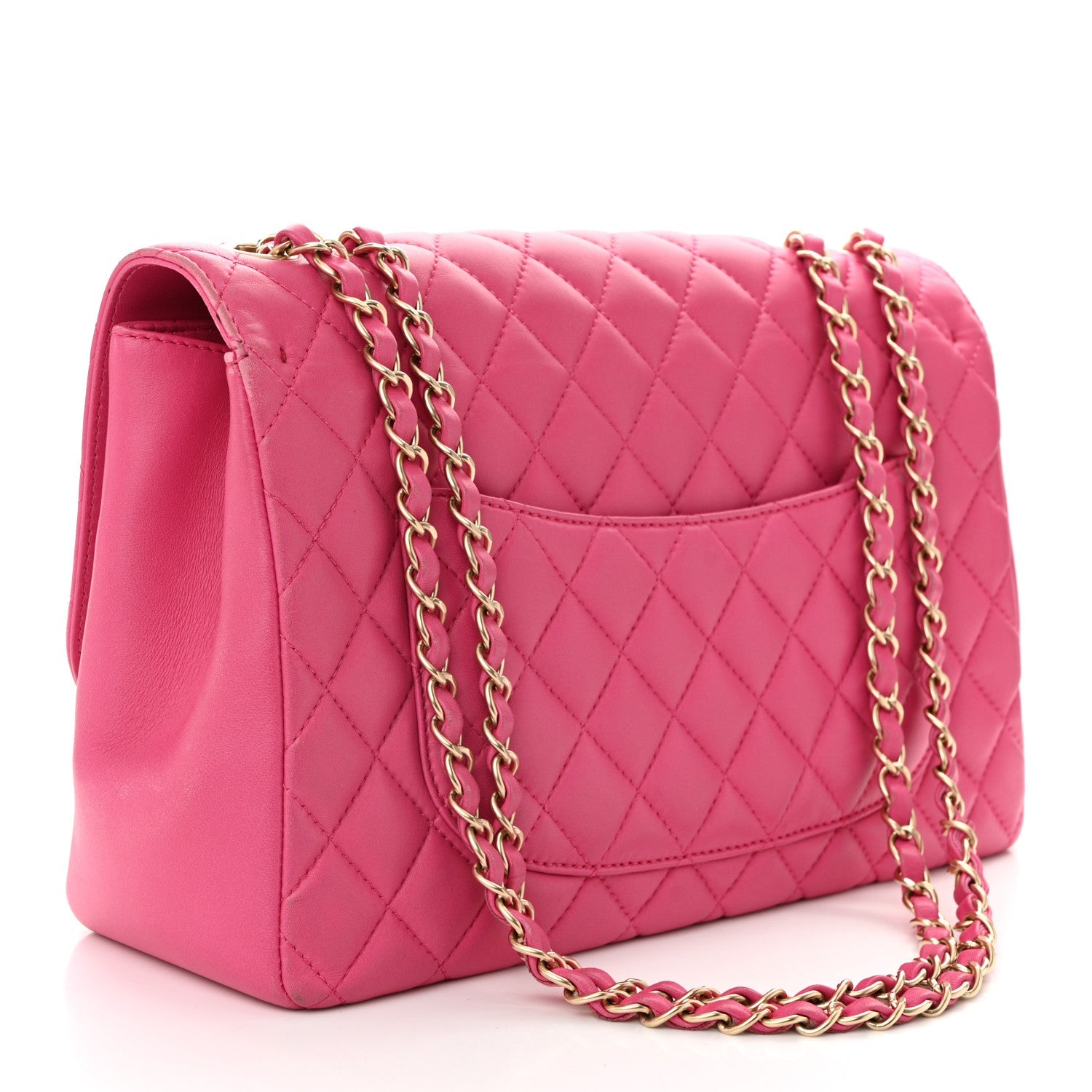 Lambskin Quilted Medium Mademoiselle Chic Flap Fuchsia