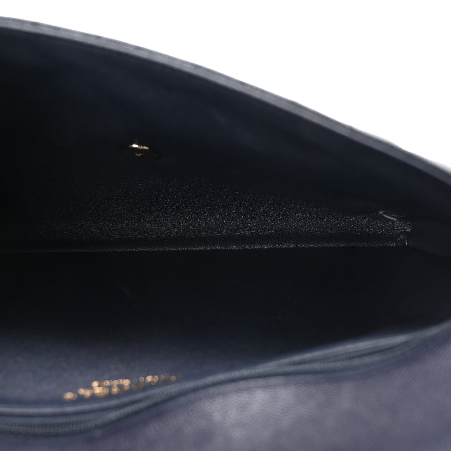 Caviar Quilted Flap Clutch Navy