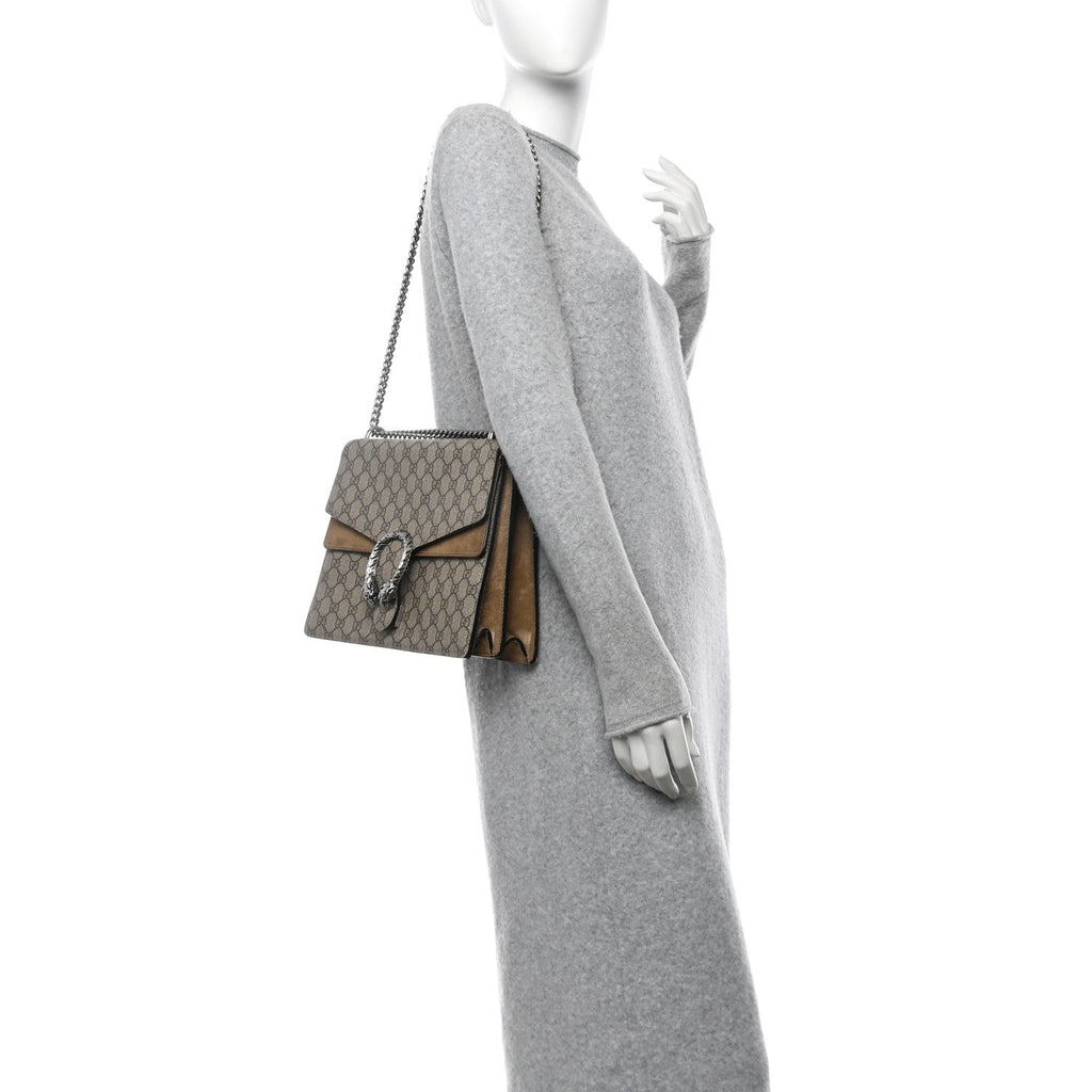 GG Supreme Monogram Medium Dionysus Shoulder Bag Taupe