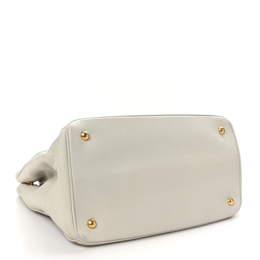 Vitello Daino Shopping Tote White