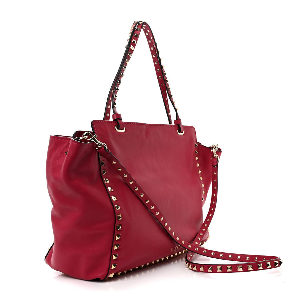 Vitello Medium Rockstud Tote Cyclamin